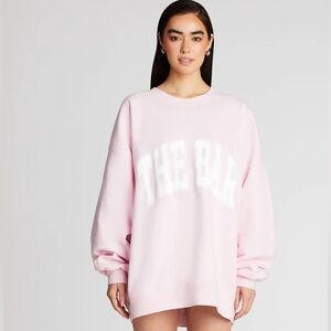The Bar Varsity Crewneck Pink White